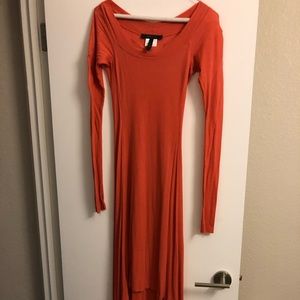 BCBG Cotton Orange/Pink Maxi Dress. Size XS